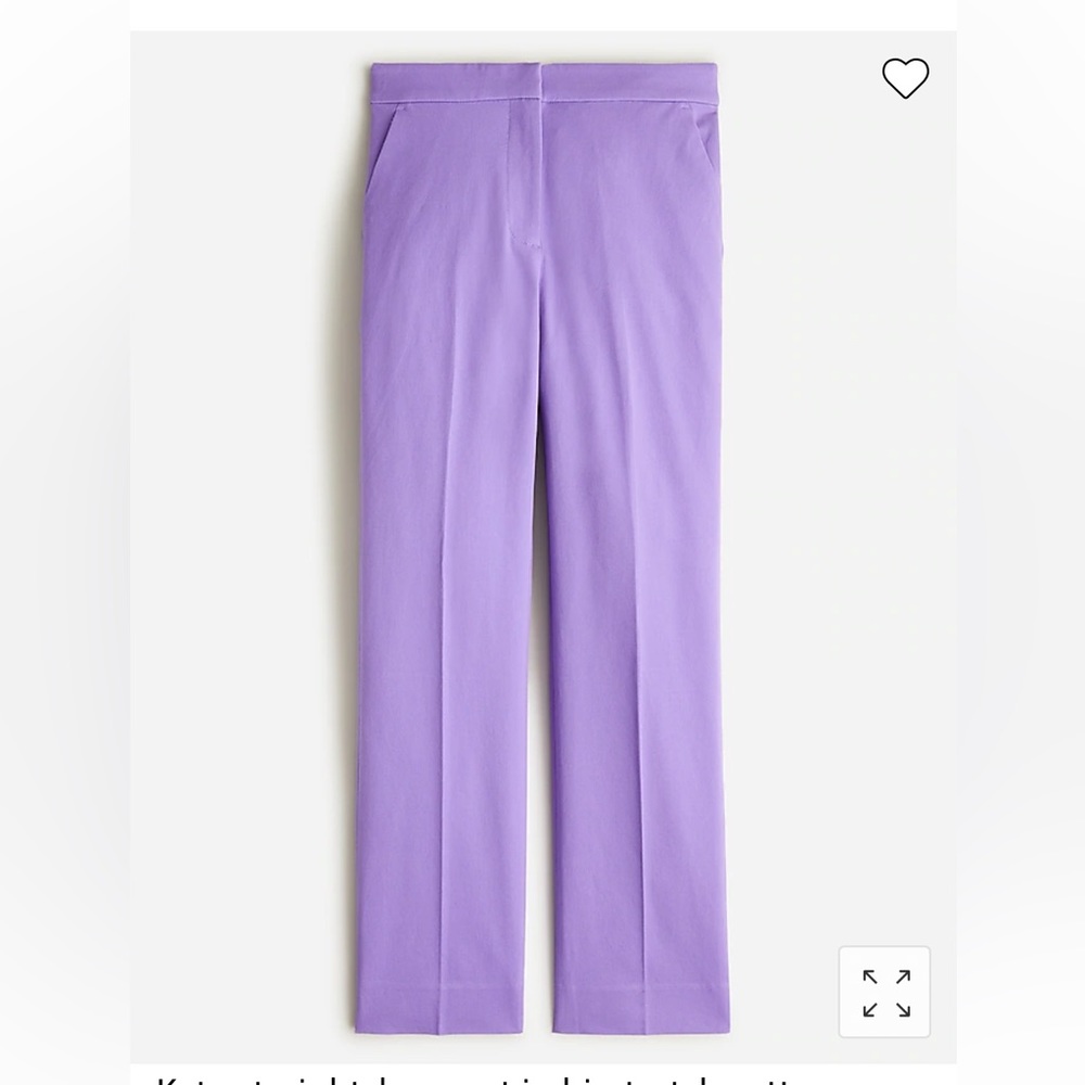 J. Crew Kate straight leg pants bi-stretch cotton BF401 Purple 20